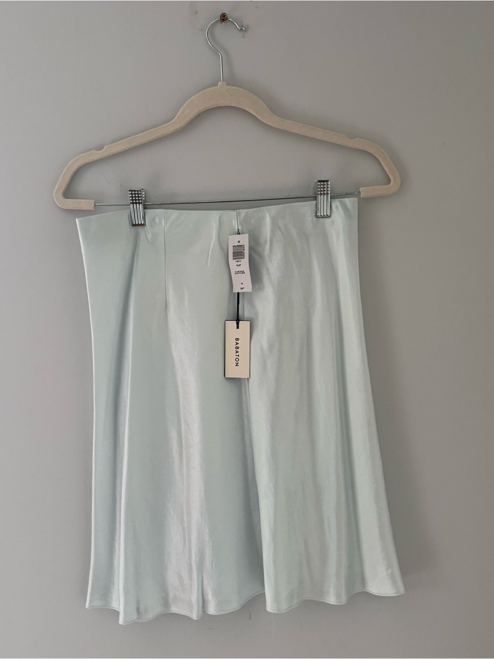 Aritzia Babaton Pale Blue Satin Slip Skirt
